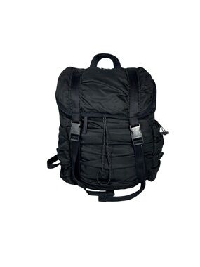 Lululemon Wanderlust Rucksack Backpack Black Ruched Nylon Large Yoga Bag RARE